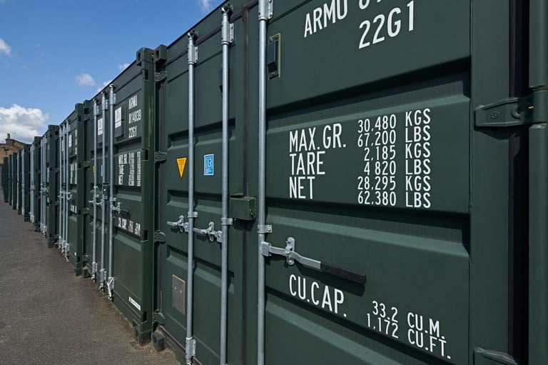 Low-cost storage in secure shipping containers in Docklands