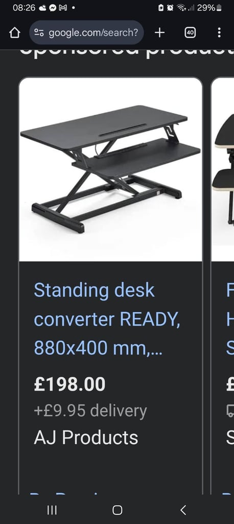 new standing desk convertible desk £45 delivered