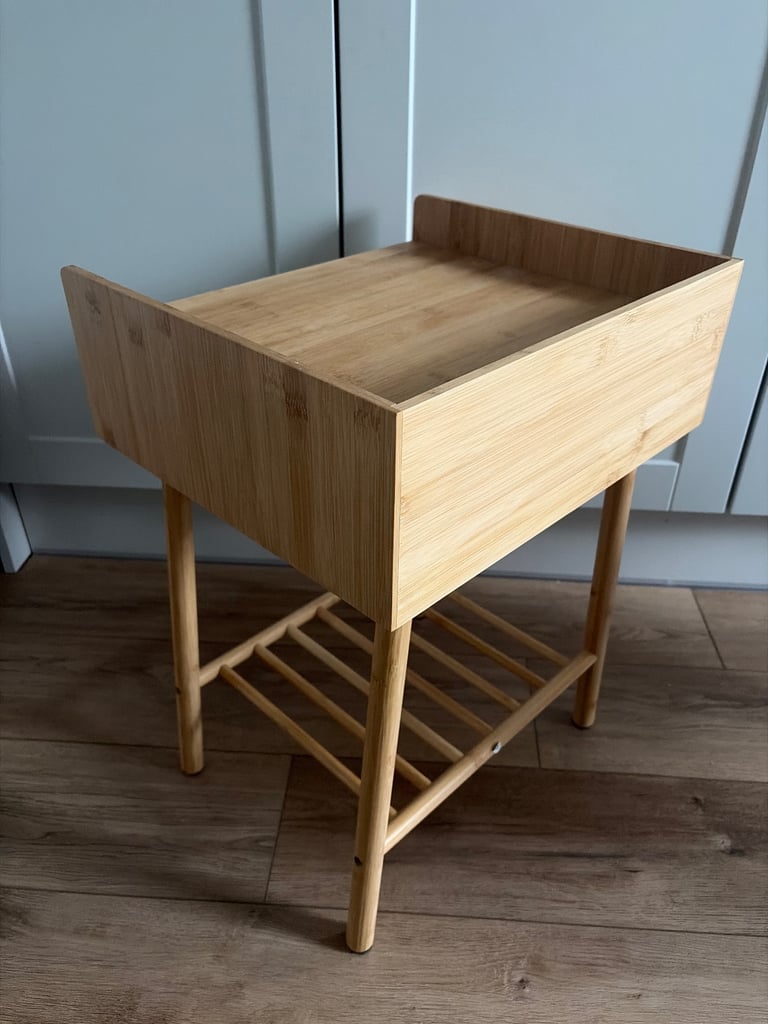 2 x bamboo bedside tables