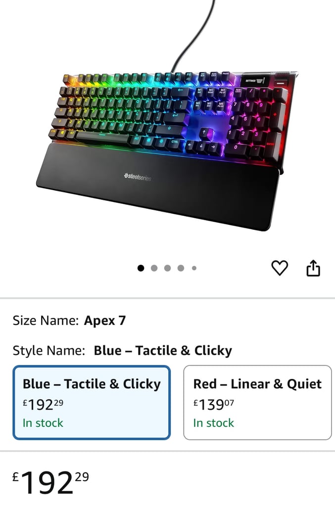 Steelseries Apex 7 RGB Mechanical Keyboard 