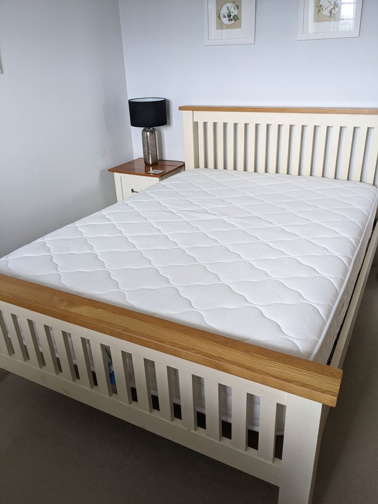 Oak double bed frame