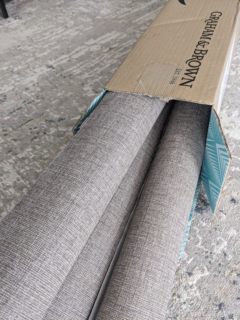 Graham & Brown wallpaper - linen chocolate brown 9m