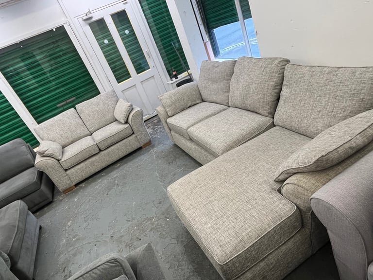 Next Grey Corner Sofa & Matching 2 Seater-Can Deliver £400 Corner 232x145cm 2 Seater 165cm