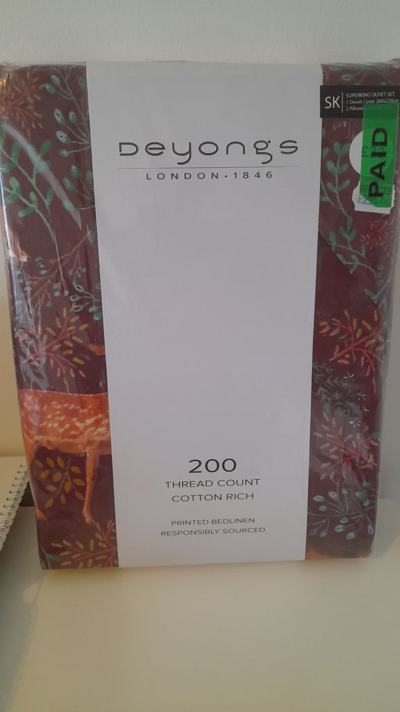 Douvet cover and pillowcases 