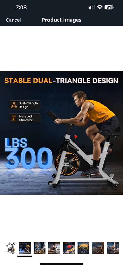 image for Exercise Bike, Indoor Cycling Bike/Stationary Bike for Home, Indoor Bike with Silent Belt