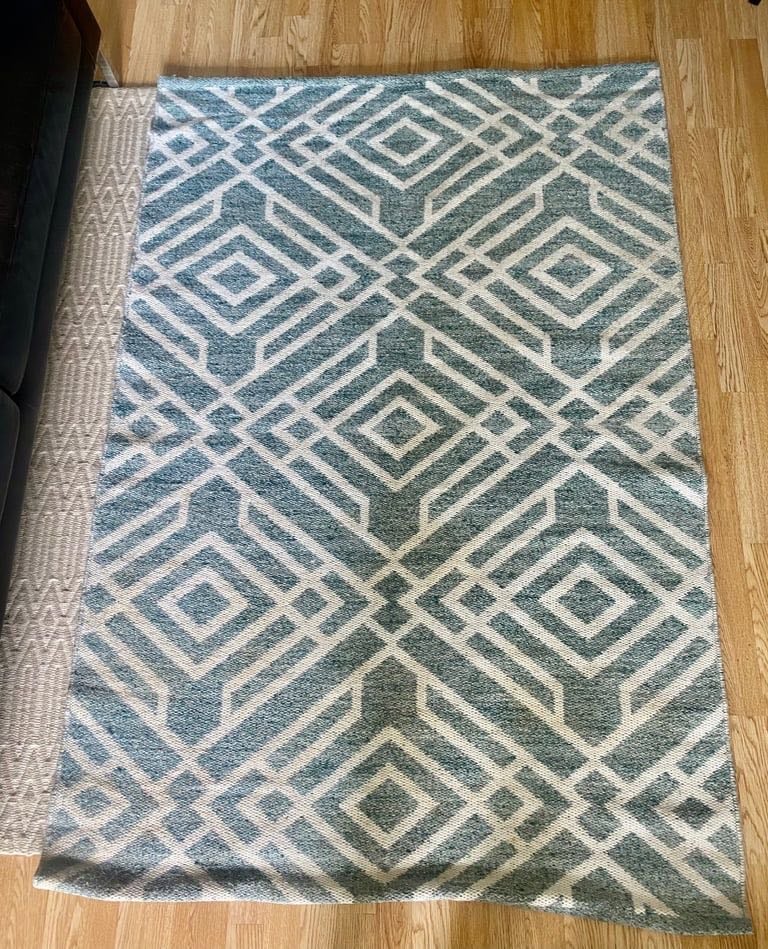image for Large John Lewis Boho geometric hand woven reversible rug 120cm x 180cm