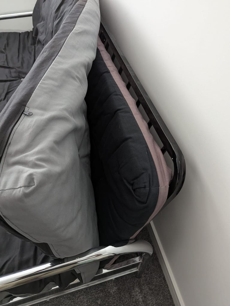 Metal double sofa bed with 2 mattress toppers