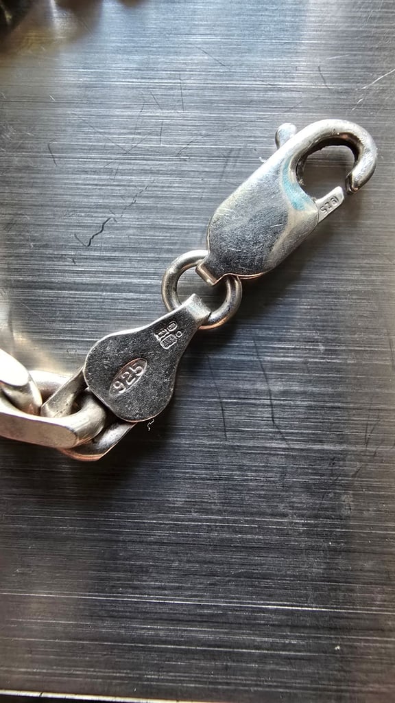 Men's Solid 925 Sterling Silver Curb Chain Necklace ( 46 grams in weight )