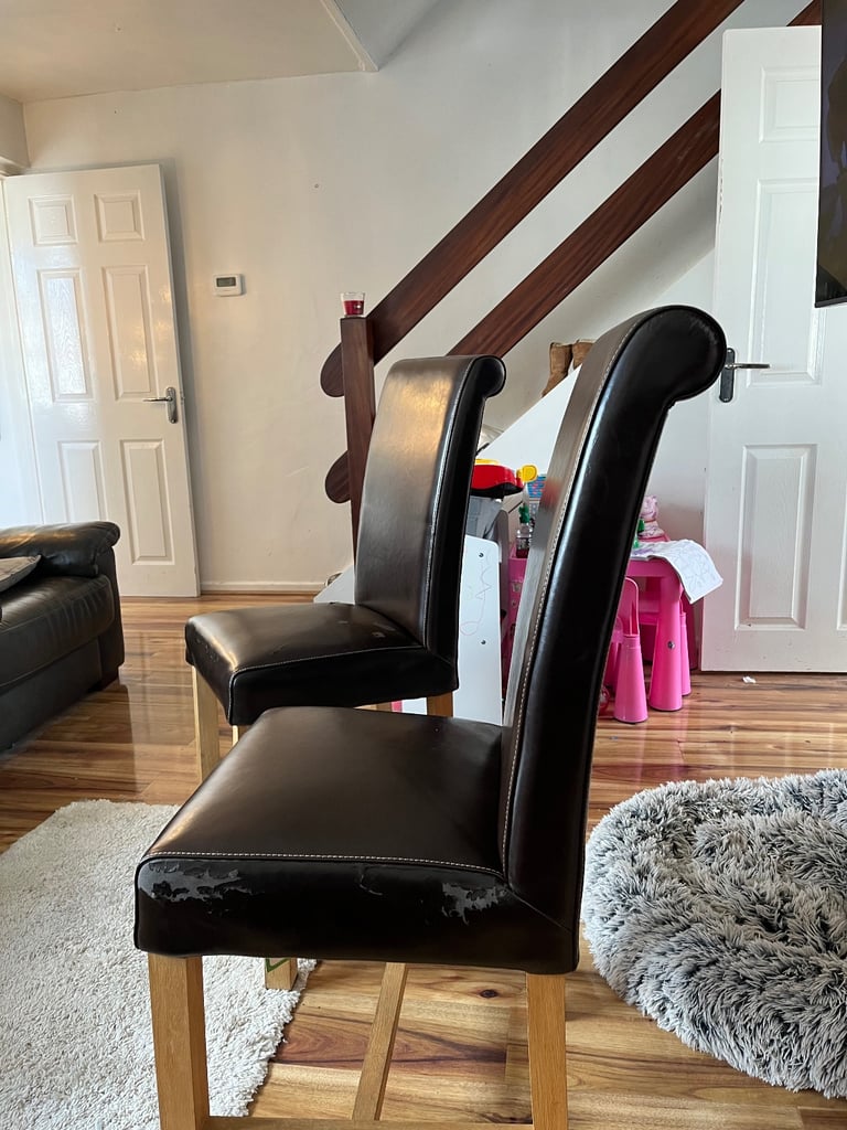 image for Pair of sleigh backed dining chairs - perfect for extra Christmas seating🎄🎄🎄🎄