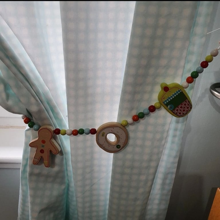Mamas and Papas Unisex 'Gingerbread' Curtains 132cm x160cm And Tiebacks