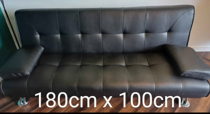 image for Leather sofa bed like new (can deliver)