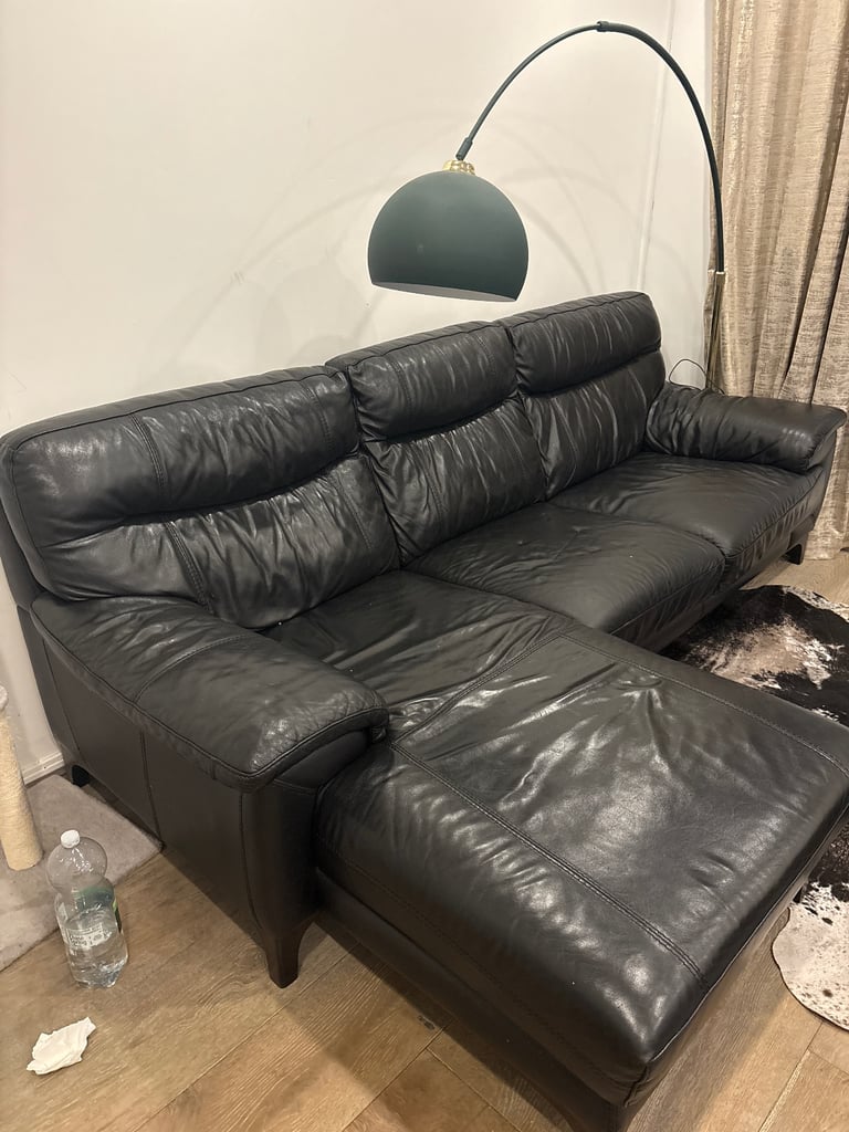 image for Black leather sofa 