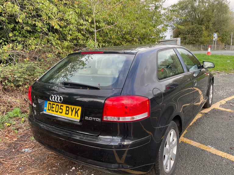 image for AUDI A3 2.0 TDI SE AUTOMATIC 05 REG BLACK 3 DOOR MOT AUGUST 2026 SERVICE HISTORY 48+MPG