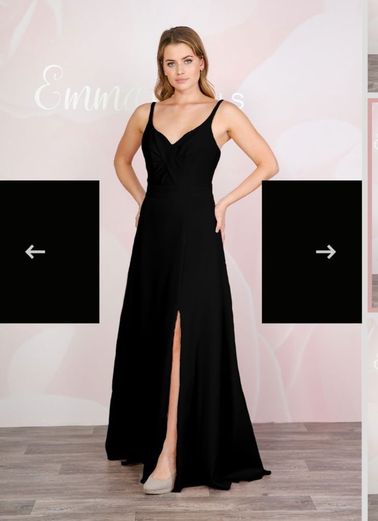 image for Black bridesmaid dress with side split