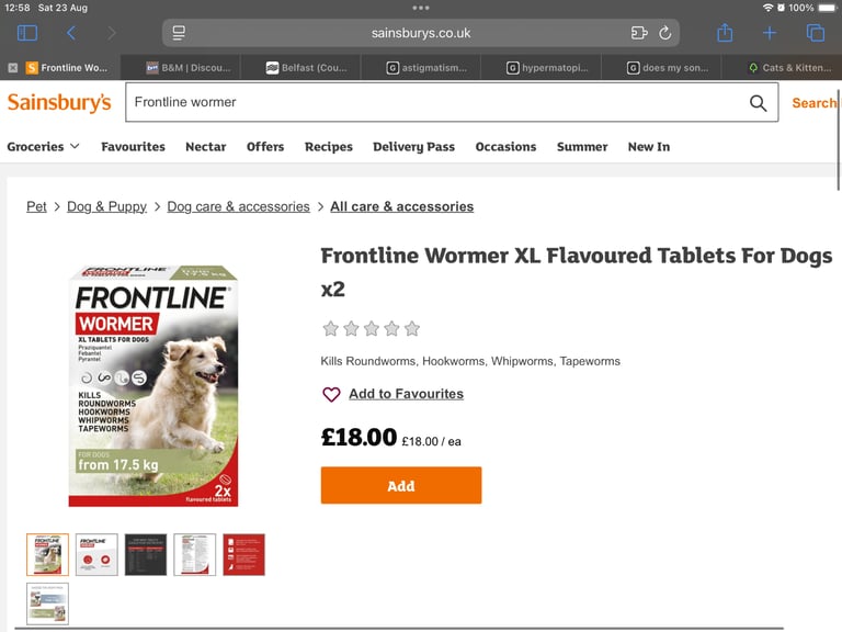 2 packs Frontline Dog Wormer