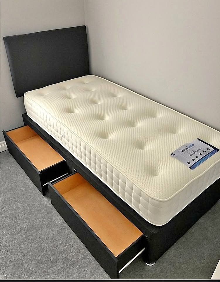 Divan bed !! Single Bed  With Mattress & optional Drawers 
