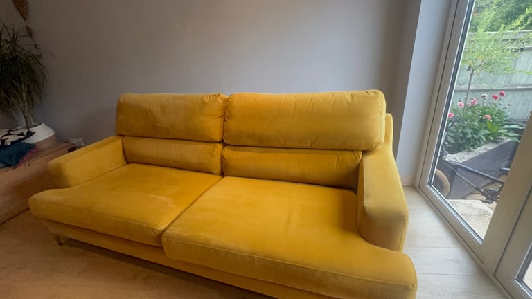 4 seater sofa mustard yellow 