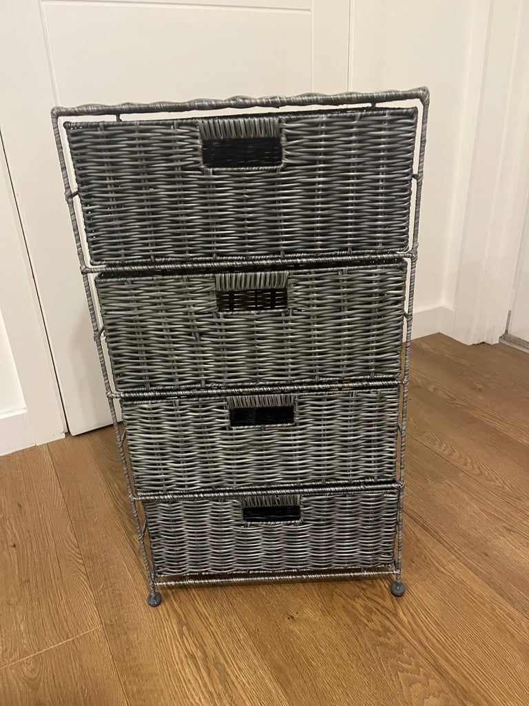 image for Grey wicker storage unit