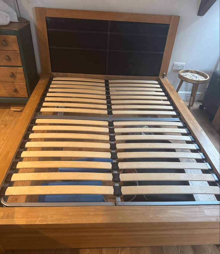 image for Solid Wood Double Bed Frame and Headboard 