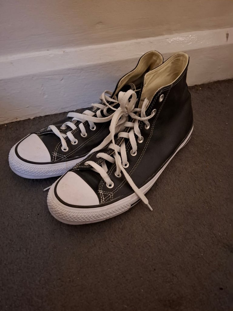 Size 11.5 Converse All Star Leather Hi Top Trainers