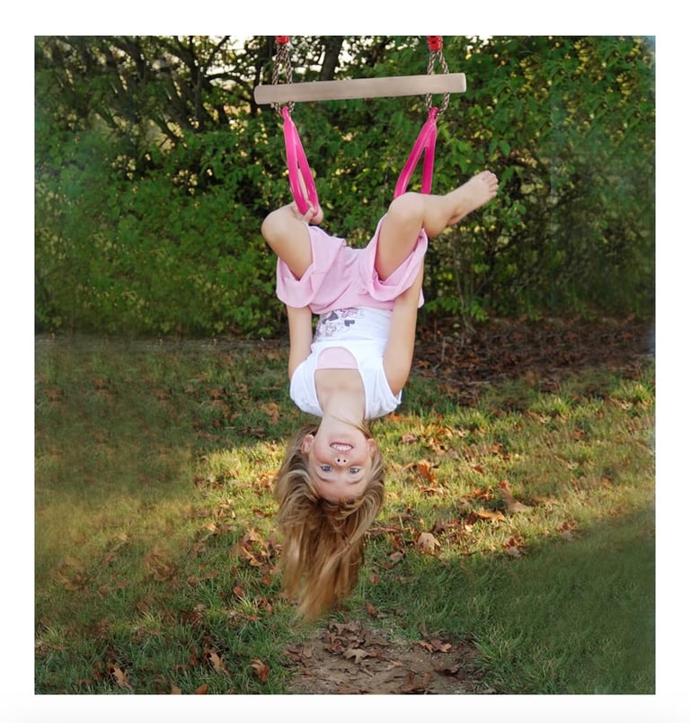 Trapeze Bar with Rings & Wooden Swing Seat