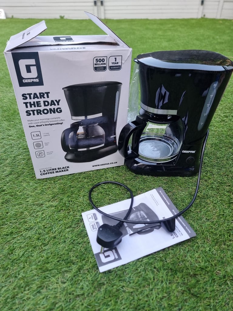 image for Geepas 1.5L Filter Coffee Machine 800W Coffee Maker Anti-Drip