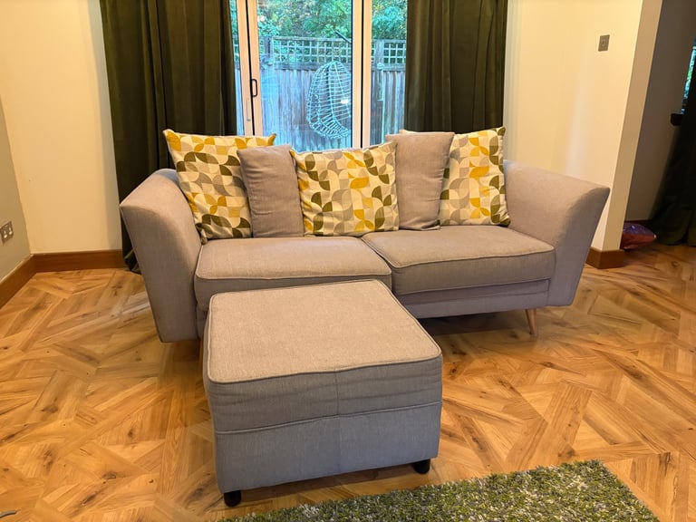 image for 3 and 2 seater with foot stool, stand alone seat and rug for sale - Uddingston - pick up