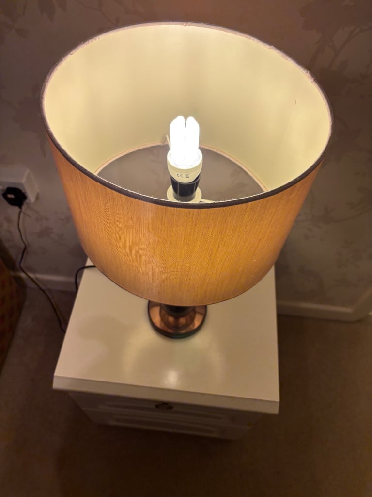 Bedside table and lamp 