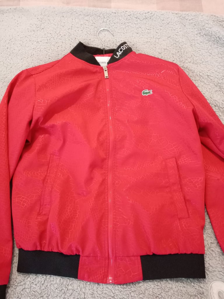 Genuine red rare croc print lacoste jacket 