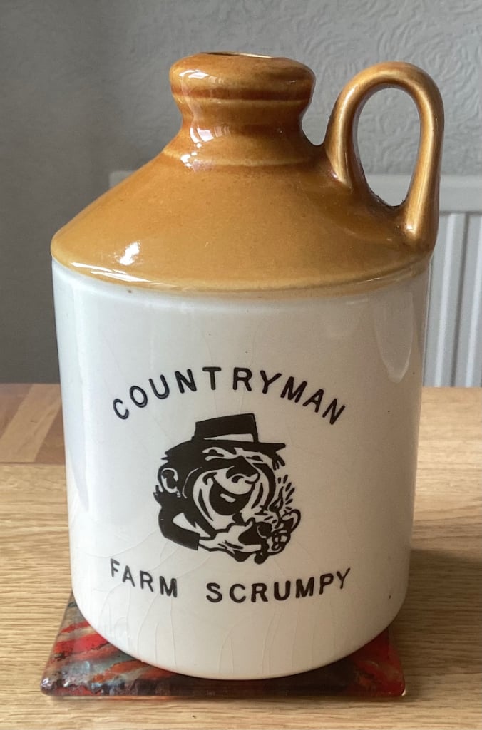 image for Vintage Kernewek Pottery Cornwall Countryman Farm Scrumpy Cider Flagon