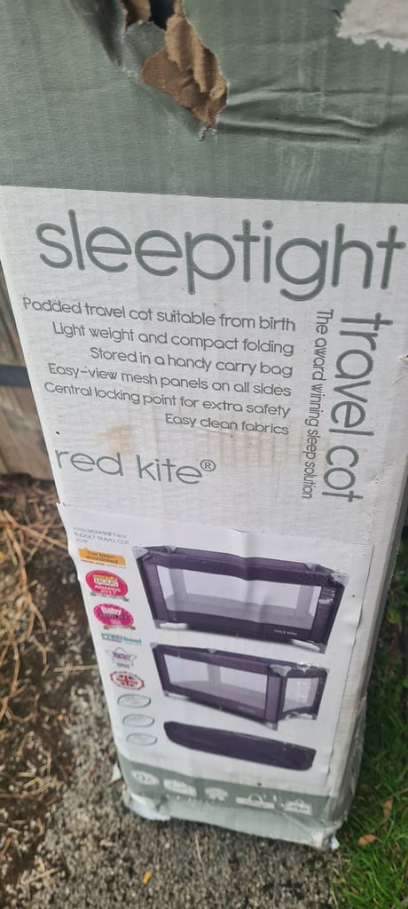 Red Kite Grey Sleep Tight Travel Cot