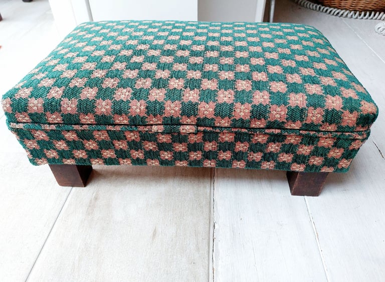 Vintage upholstered footstool 