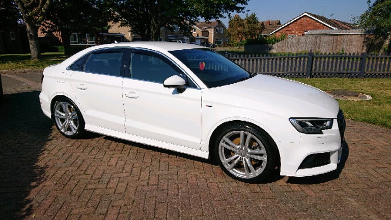 image for Stunning white 2017 Audi A3 sline saloon 2ltr tdi 184bhp possible swap for golf gti or similar 