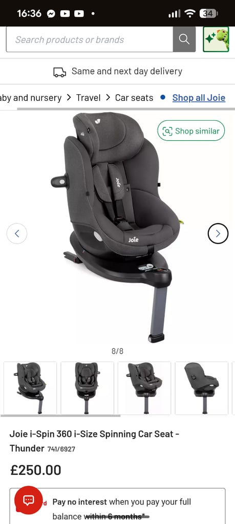 Joie 360 spin car seat 