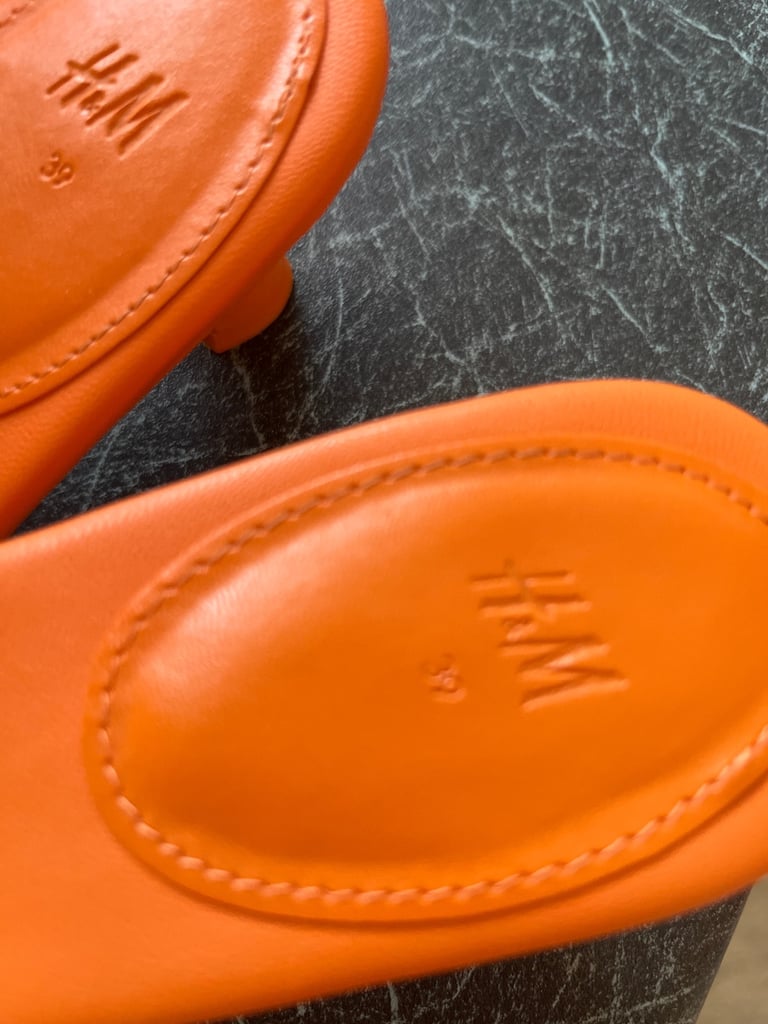 HM low heeled orange shoes 