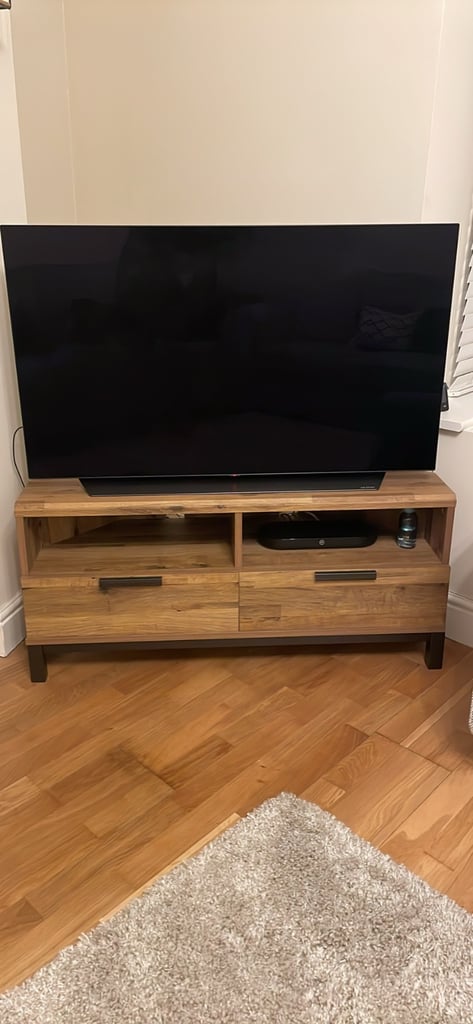 Next Bronx Oak & Black TV Stand