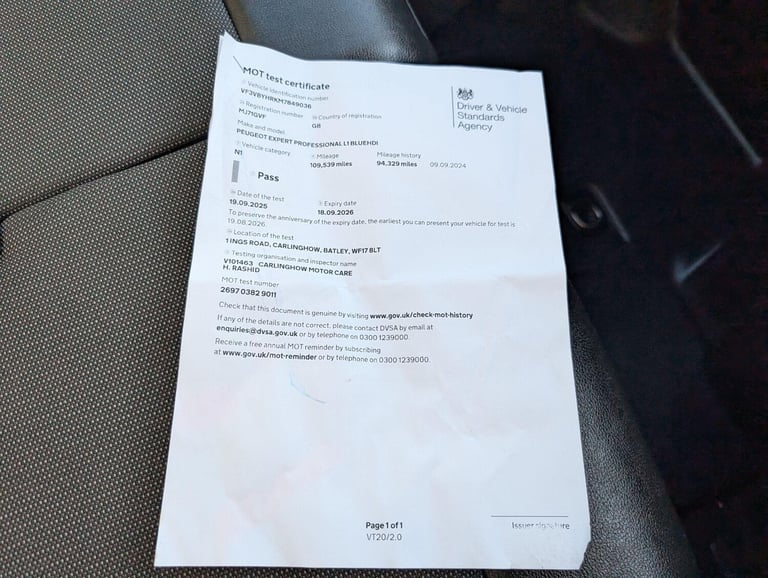2021 Peugeot Expert 1.5 BlueHDi 1000 Professional Standard Panel Van MWB Euro 6 (s/s) 6dr PANEL V...