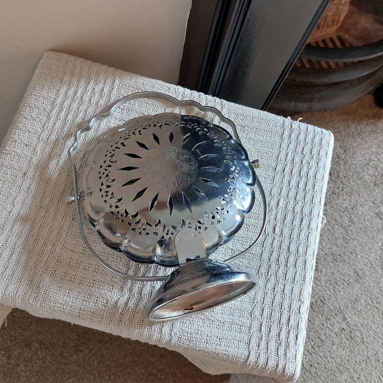 Vintage Steel Three Plate Folding Cake Stand 