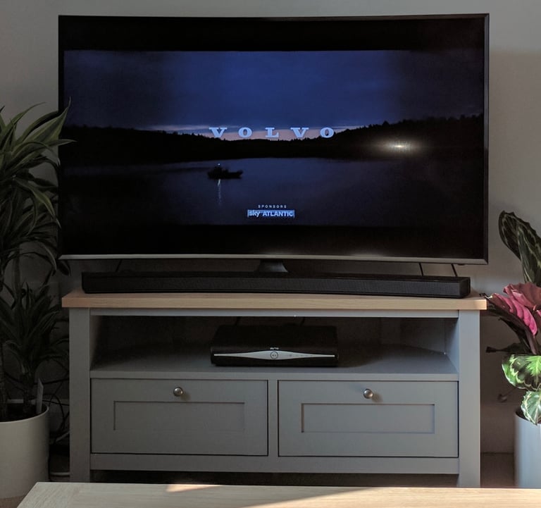 TV Stand – Modern Oak & Grey Finish (Next Furniture)
