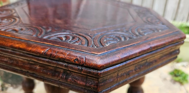 Antique Carved Oak Spinning Chair Circa 1910