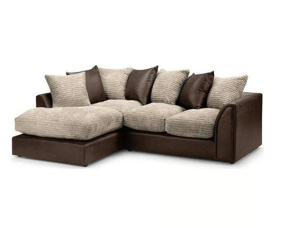 Brand New Dylan Jumbo Cord Fabric L-Shape Corner in Brown Colour SAME/NEXT DAY DELIVERY