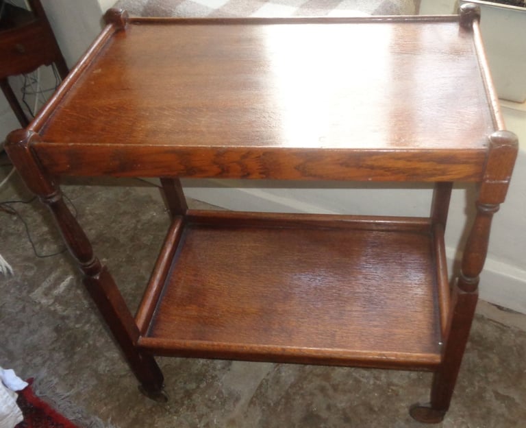 image for VINTAGE 2 TIERED WOODEN TROLLEY