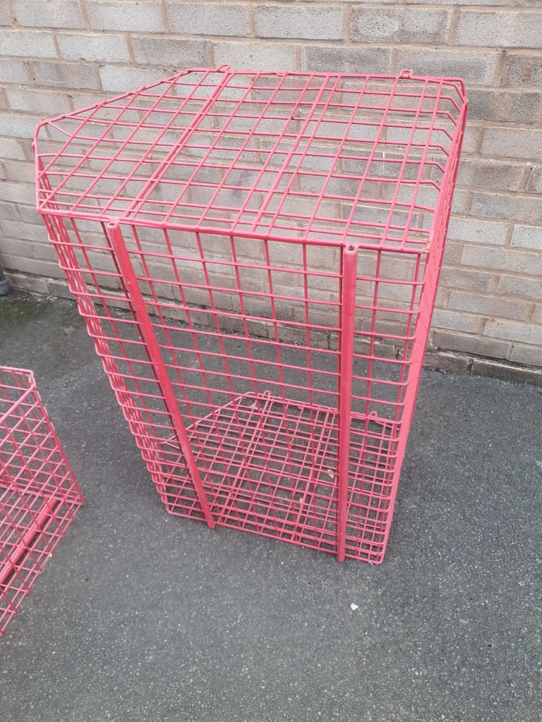 38 x 26 x 16 inch Red Metal Stackable Storage Baskets , Good Condition, Hardly Used, Clean,Useful 
