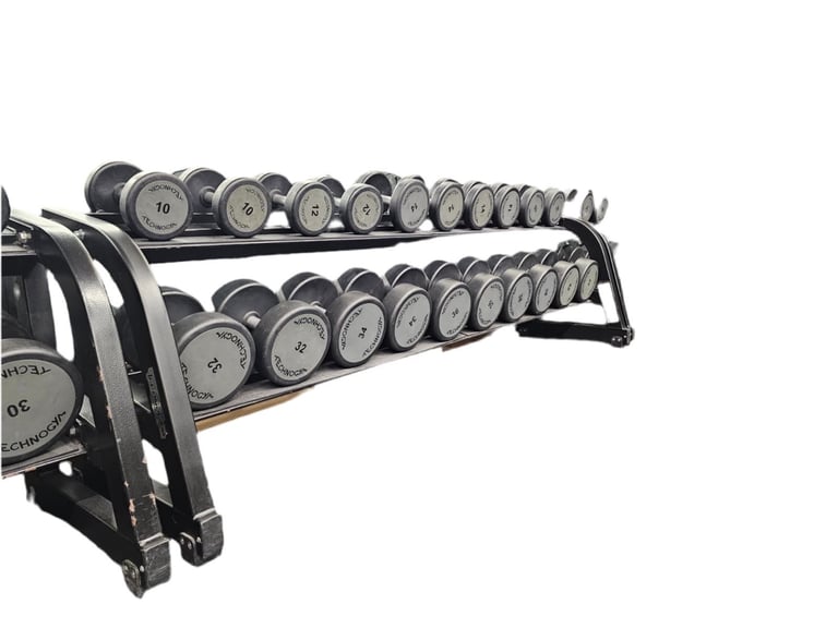 Technogym Urethane Dumbbells Set   With Rack / Individual For sale