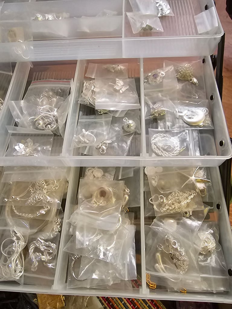 Ladies joblot silver jewellery rings bracelets necklaces gemstones