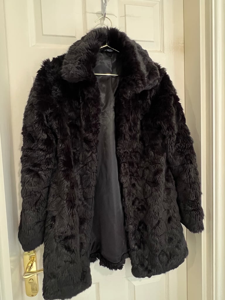 image for Women’s Select textured faux fur winter coat uk size 6