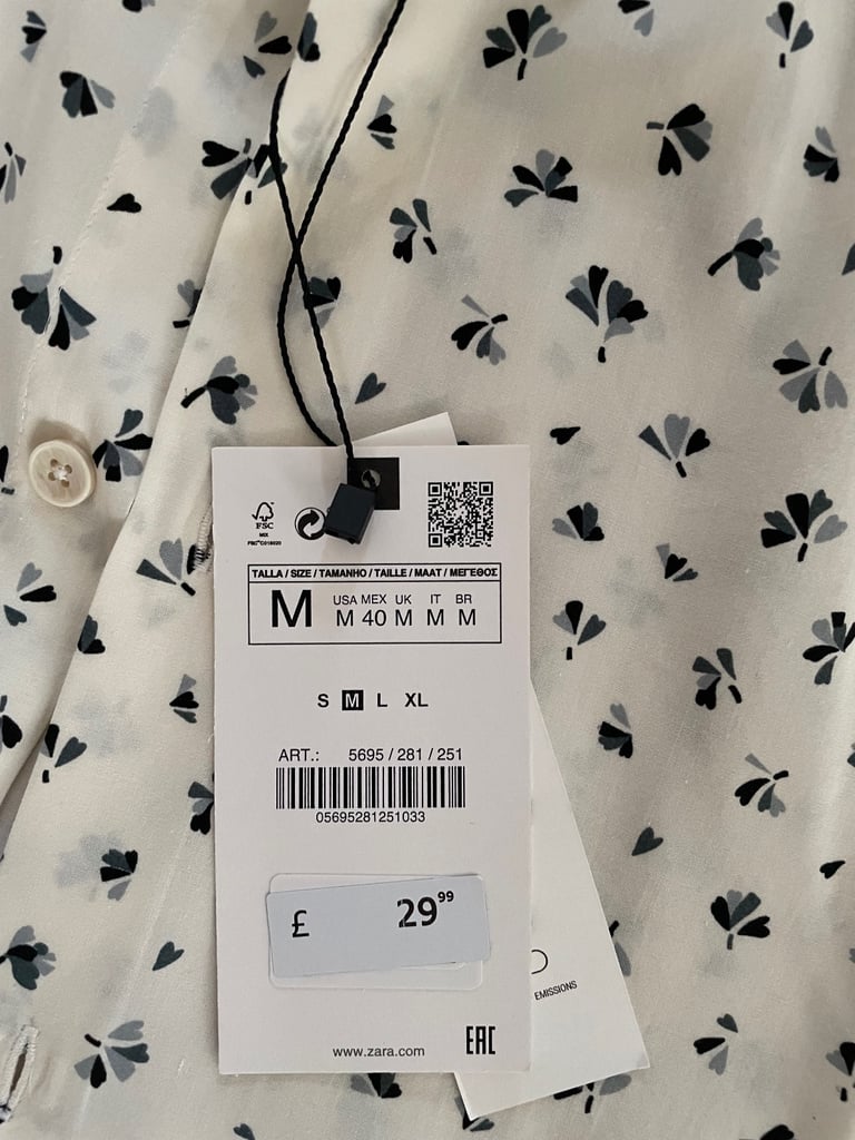 Zara Shirt Medium Regular Fit