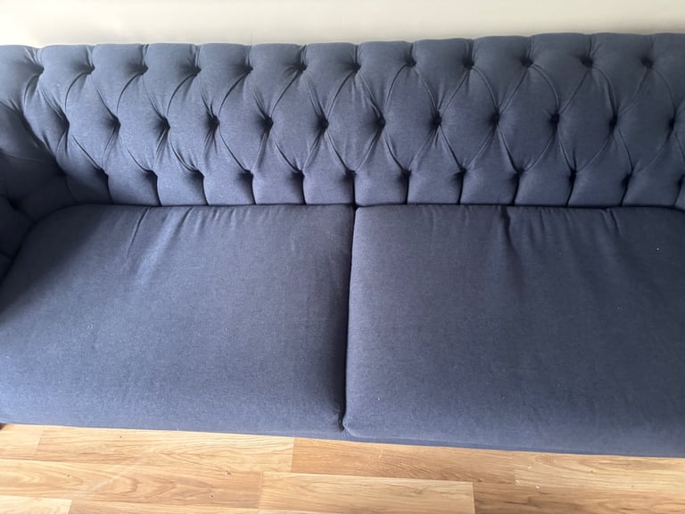 Navy chesterfield material sofa 