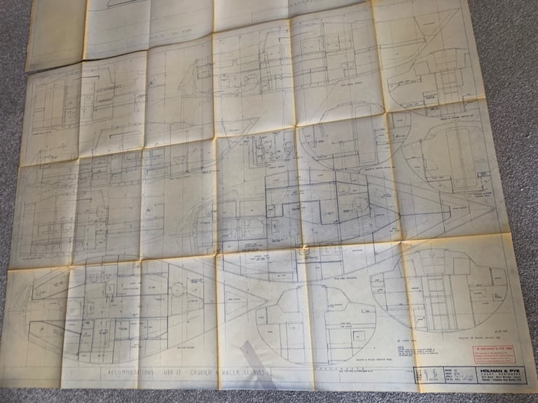 Holman & Pye Yacht Designers Plan 152-UFO 27 Cruiser & Racer Vintage Boat Blueprints 