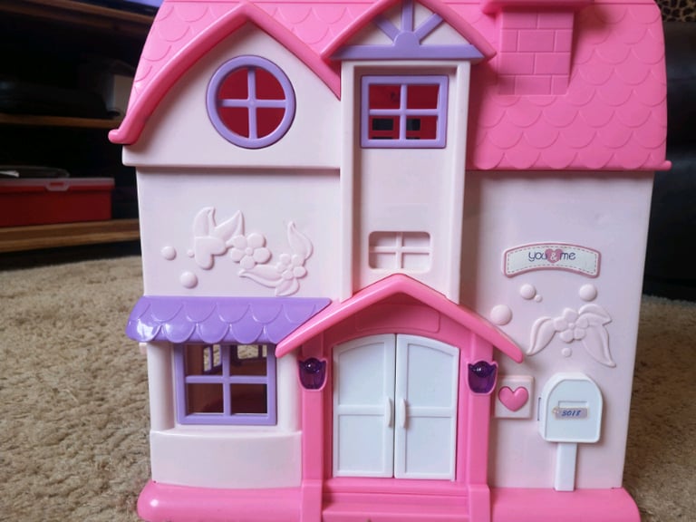 image for Children's toy house with figures and working doorbell